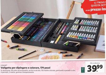 Lidl crelando® Valigetta per dipingere e colorare, 174 pezzi offerta