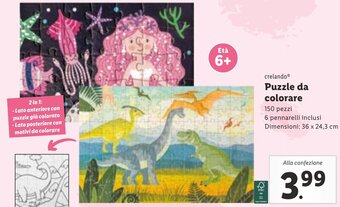 Lidl crelando® Puzzle da colorare offerta