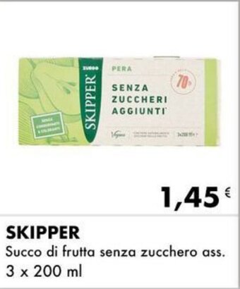 Iper Tosano SKIPPER Succo di frutta senza zucchero ass. 3 x 200 ml offerta