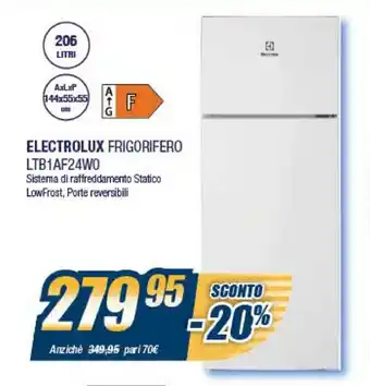 Sinergy Electrolux Frigorifero LTB1AF24W0 offerta