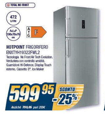 Sinergy Hotpoint Frigorifero ENXTYH19322FWL2 offerta