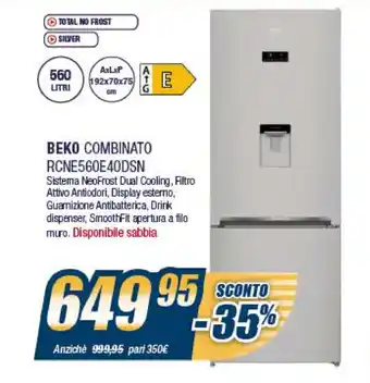 Sinergy Beko Combinato RCNE560E40DSN offerta