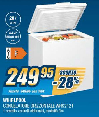 Whirlpool Congelatore Orizzontale WHS2121