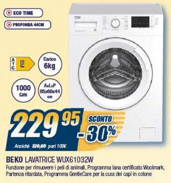 Sinergy Beko Lavatrice WUX61032W offerta
