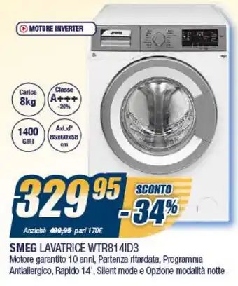 Smeg Lavatrice WTR814ID3