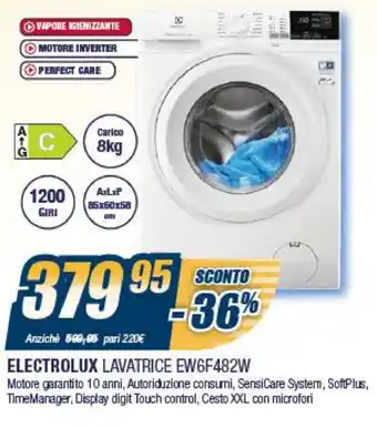Sinergy Electrolux Lavatrice EW6F482W offerta