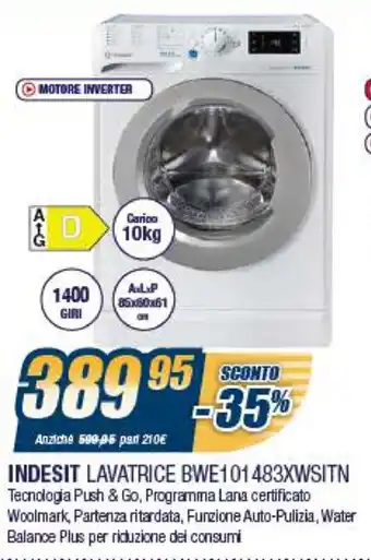 Sinergy Indesit Lavatrice BWE101483XWSITN offerta