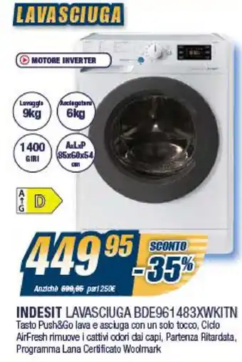 Sinergy Indesit Lavasciuga BDE961483XWKITN offerta