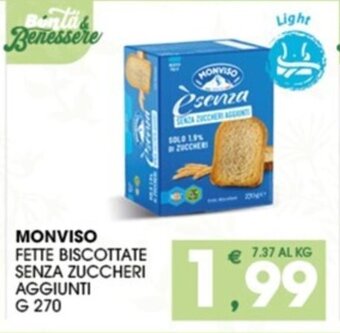 MONVISO FETTE BISCOTTATE SENZA ZUCCHERI AGGIUNTI G 270