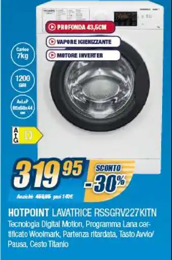 Sinergy Hotpoint Lavatrice RSSGRV227KITN offerta