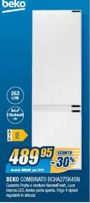 Sinergy Beko Combinati BCHA275K4SN offerta