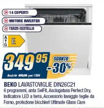 Sinergy Beko Lavastoviglie DIN26C21 offerta