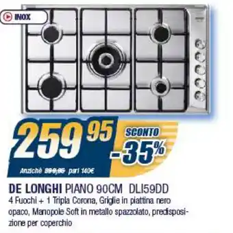 Sinergy De Longhi Piano 90cm DLI59DD offerta