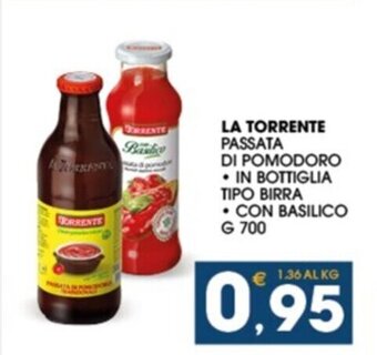 SeBón Supermercati LA TORRENTE PASSATA DI POMODORO G 700 offerta