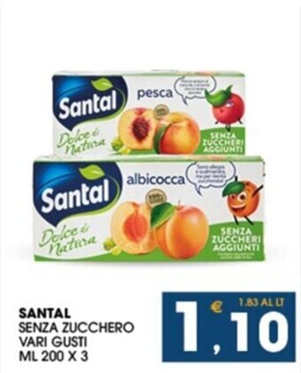 SeBón Supermercati SANTAL SENZA ZUCCHERO VARI GUSTI ml 200 x 3 offerta