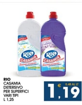 SeBón Supermercati RIO CASAMIA DETERSIVO PER SUPERFICI VARI TIPI L 1,25 offerta
