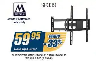 Sinergy Munari Supporto Orientabile e Inclinabile TV fino a 55" offerta