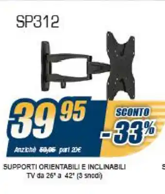 Sinergy Munari Supporto Orientabile E Inclinabili TV offerta