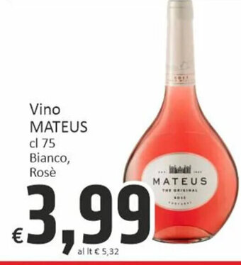 Paghi Poco Vino MATEUS cl 75 Bianco, Rosè offerta