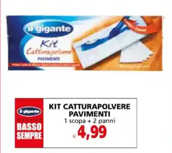 Il Gigante Il gigante KIT CATTURAPOLVERE PAVIMENTI 1 scopa + 2 panni offerta