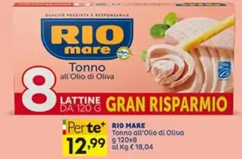 Pam RIO MARE Tonno all'Olio di Oliva g 120x8 offerta