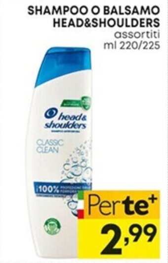 Pam SHAMPOO O BALSAMO HEAD&SHOULDERS assortiti ml 220/225 offerta