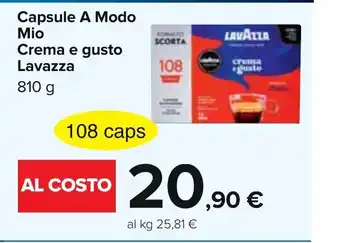 Carrefour Capsule A Modo Mio Crema e Gusto Lavazza 810 g offerta