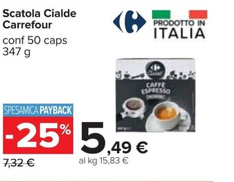 Carrefour Scatola Cialde Carrefour conf 50 caps 347 g offerta