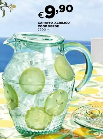 Ipercoop CARAFFA ACRILICO COOP VERDE 2200 ml offerta