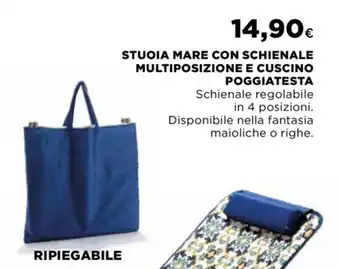 Ipercoop STUOIA MARE CON SCHIENALE MULTIPOSIZIONE E CUSCINO POGGIATESTA offerta