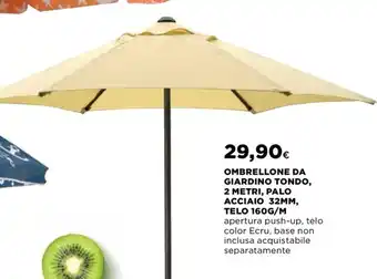 Ipercoop OMBRELLONE DA GIARDINO TONDO, 2 METRI, PALO ACCIAIO 32MM, TELO 160G/M offerta