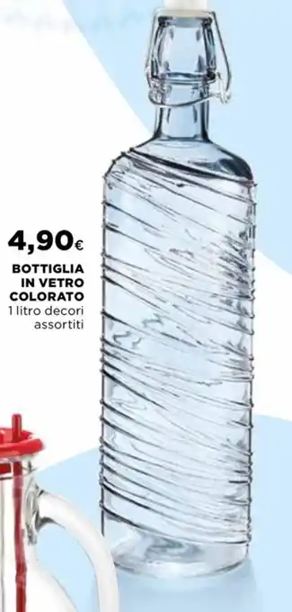 Ipercoop BOTTIGLIA IN VETRO COLORATO 1 litro decori assortiti offerta