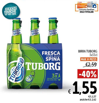 Spazio Conad BIRRA TUBORG 3x33cl offerta