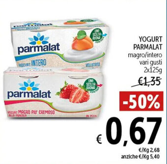 Spazio Conad YOGURT PARMALAT magro/intero vari gusti 2x125g offerta