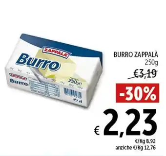 Spazio Conad BURRO ZAPPALÀ 250g offerta