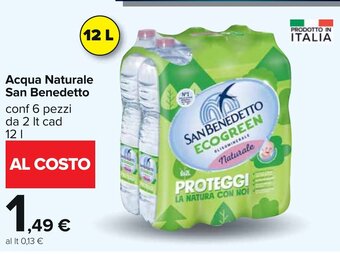 Carrefour Acqua Naturale San Benedetto conf 6 pezzi da 2 It cad 12 l offerta