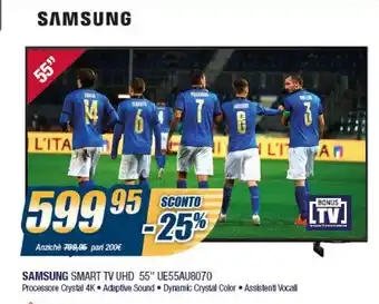 Sinergy Samsung Smart TV UHD 55" UE55AU8070 offerta