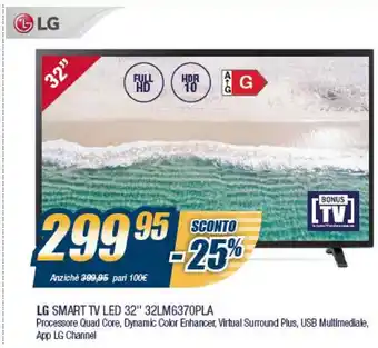 Sinergy LG Smart TV LED 32" 32LM6370PLA offerta