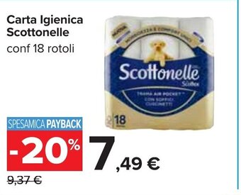 Carrefour Carta Igienica Scottonelle conf 18 rotoli offerta