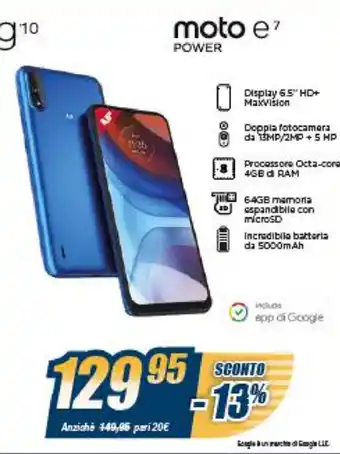 Sinergy Motorola moto e7 Power offerta