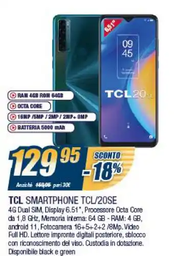 Sinergy TCL Smartphone TCL/20SE offerta