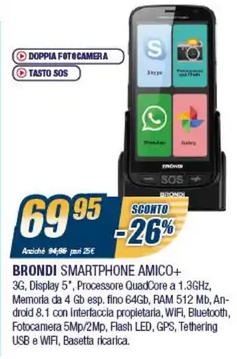 Sinergy Brondi Smartphone Amico+ offerta