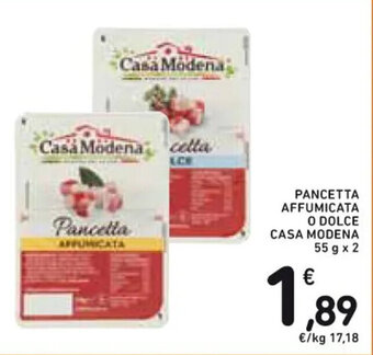 Spazio Conad PANCETTA AFFUMICATA O DOLCE CASA MODENA 55 g x 2 offerta