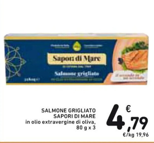 SALMONE GRIGLIATO SAPORI DI MARE in olio extravergine di oliva,, 80 g x