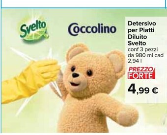 Carrefour Detersivo per Piatti Diluito Svelto conf 3 pezzi da 980 ml cad 2,94 l offerta