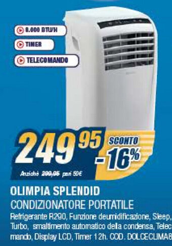 Sinergy Olimpia Splendid Condizionatore Portatile offerta