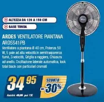 Ardes Ventilatore Piantana ARD5S41PB