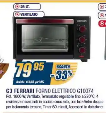 Sinergy G3 Ferrari Forno Elettrico G10074 offerta