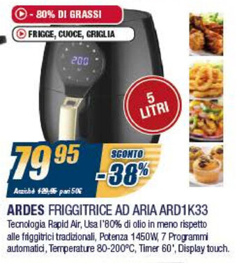 Sinergy Ardes Friggitrice Ad Aria ARD1K33 offerta