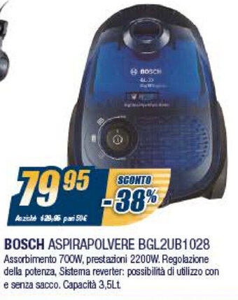 Sinergy Bosch Aspirapolvere BGL2UB1028 offerta
